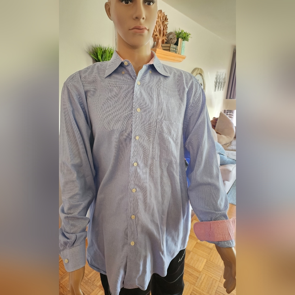 Henry Jacobson XL Long Sleeve Button Down Dress Shirt Blue